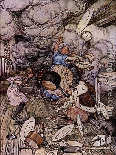 Arthur Rackham Alice in Wonderland Pig and Pepper